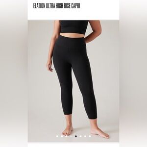 NWT Athleta Elation Capri Leggings - Black, Size Small